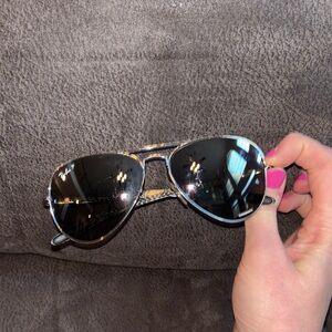 Ray-Ban Black Lens Sunglasses with Silver Accents *broken*